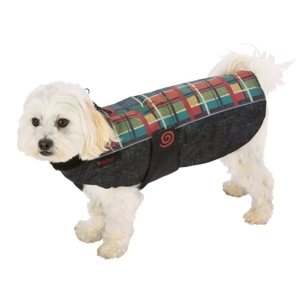 NWT Ultra Paws WeatherMaster Dog Coat 2XL Forest Plaid Reflective Thermal Winter